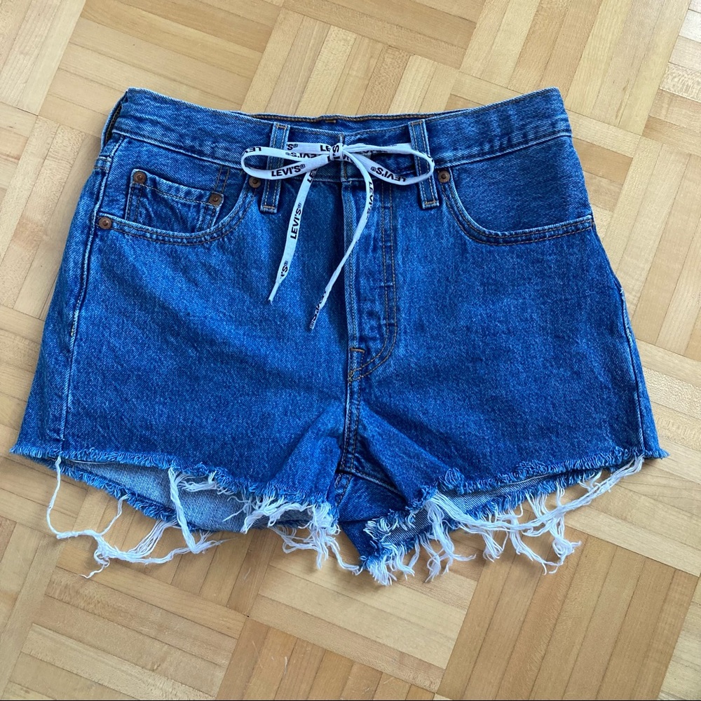 Levi's Blue Denim Jean Cutoff Shorts